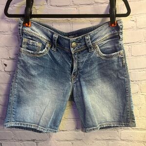 Silver Women’s Suki Surplus Denim‎ Shorts Sz W29 Blue Medium Wash Y2K Vintage